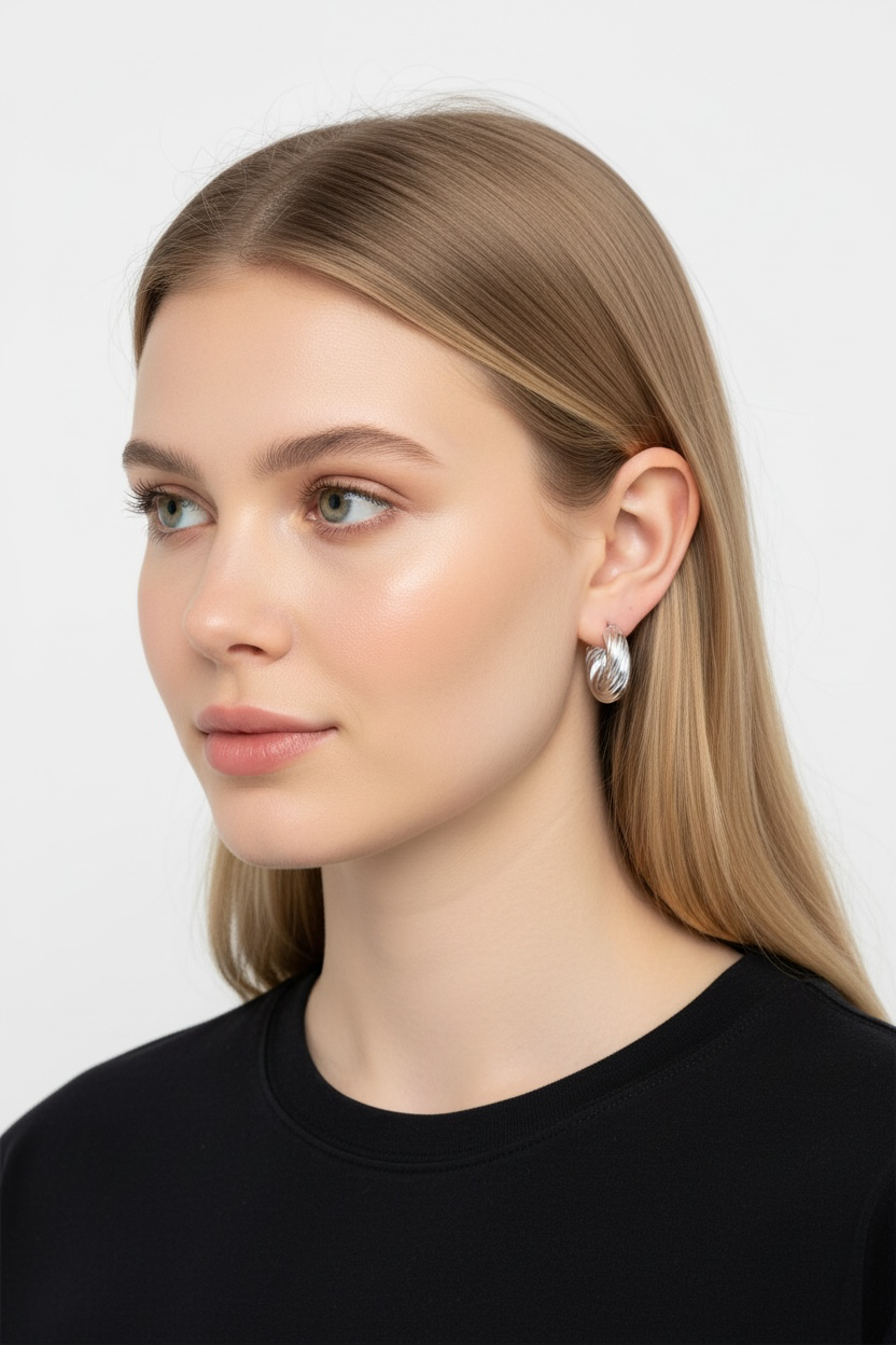 Designer Stylish Hoop Earring - Made in Italy
