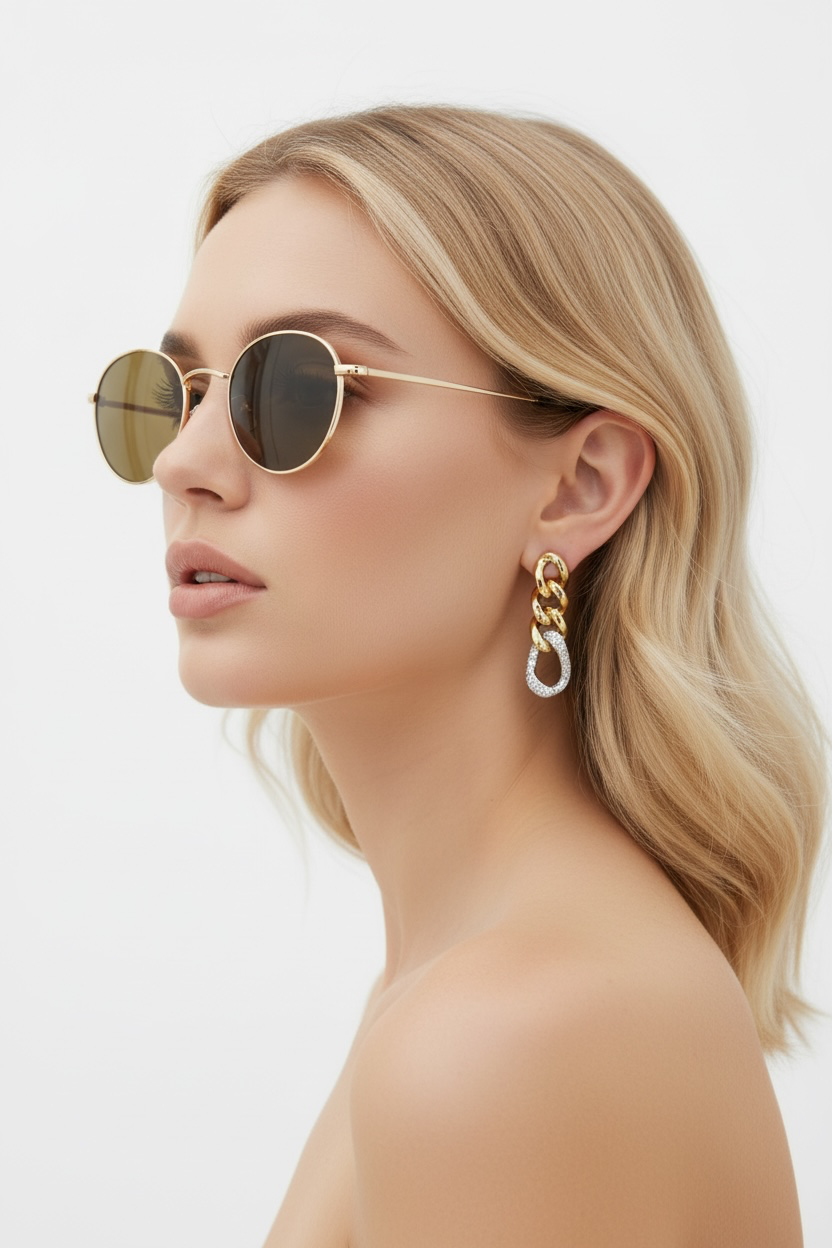 Designer Two Tone Earring - Made in Italy