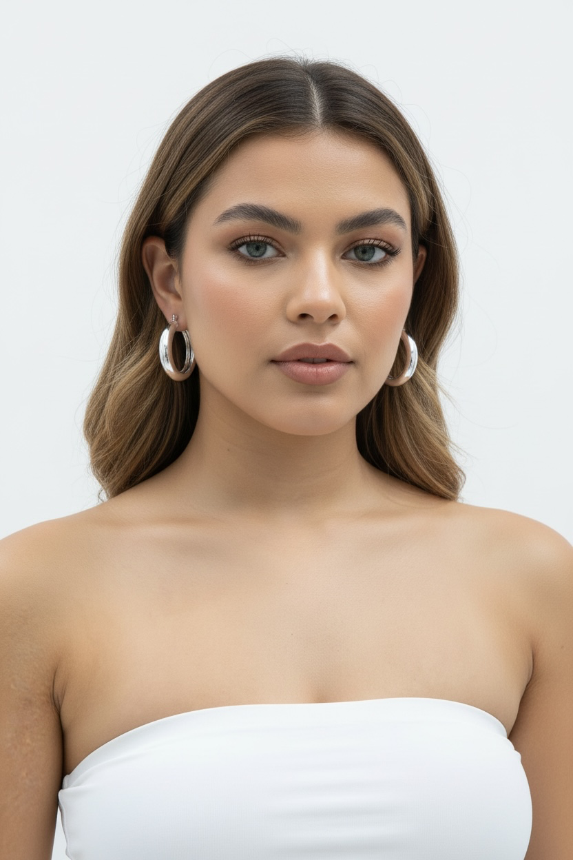 Designer Bold Hoop  Earring - Made in Italy Medium size