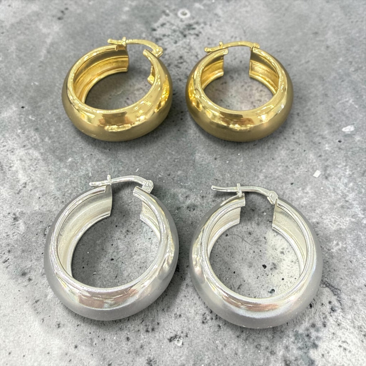 Designer Bold Hoop  Earring - Made in Italy small size