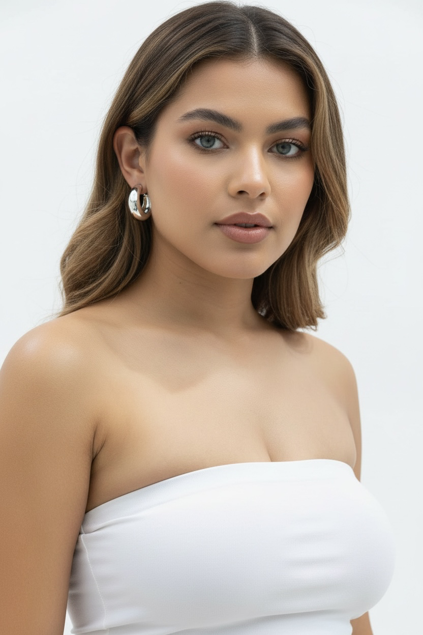 Designer Bold Hoop  Earring - Made in Italy small size