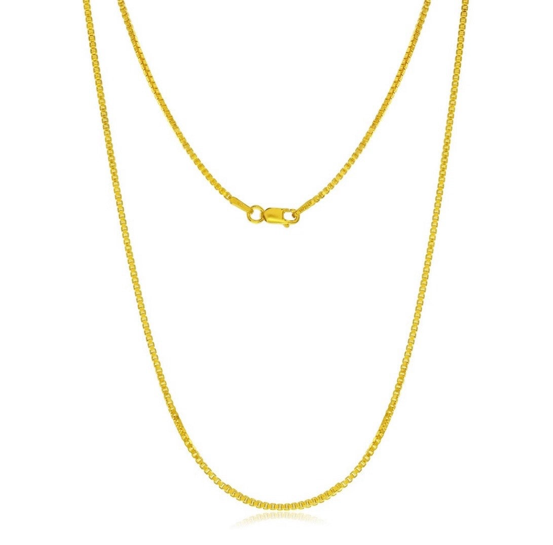 14K Yellow, Gold Filled (14/20 GF) 1.25mm Box Chain