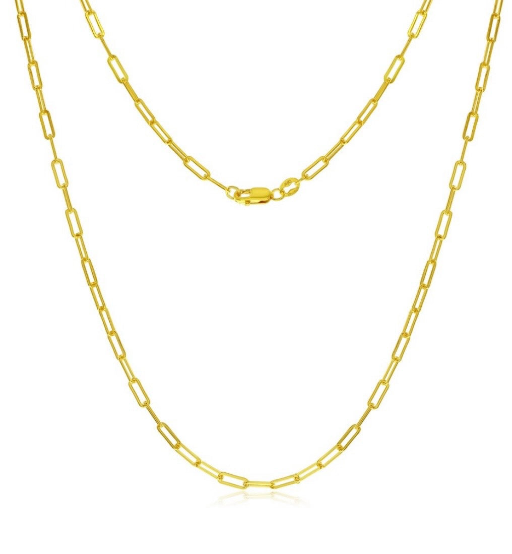 14K Yellow, Gold Filled (14/20 GF) 2.5mm Paperclip Chain (Copy)
