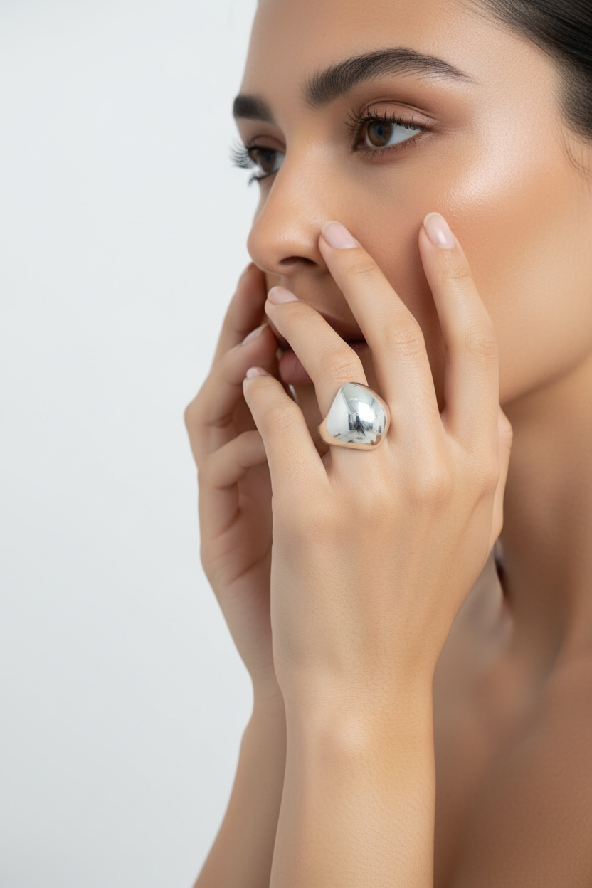 Sterling Silver Large Oval Ring