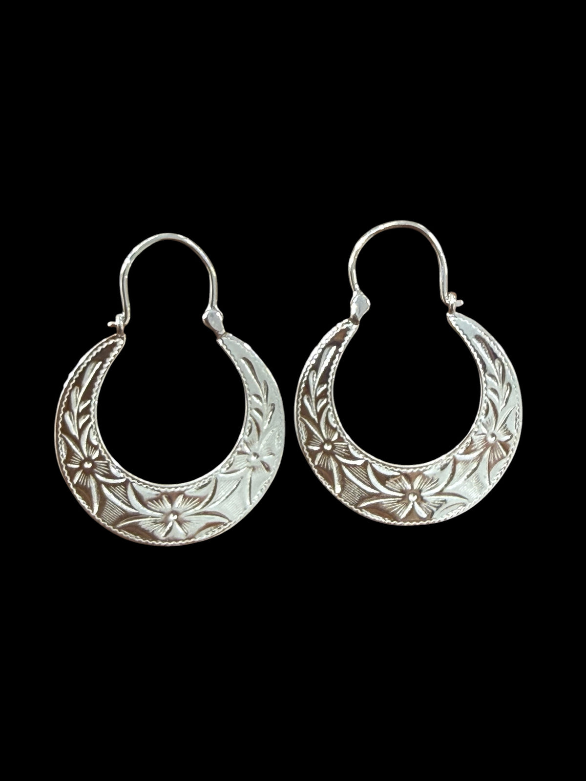 925 sterling silver Cuban hoops earrings small size
