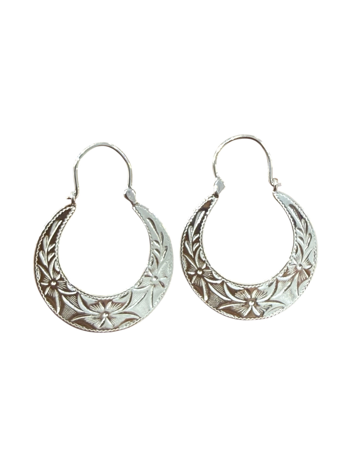 925 sterling silver Cuban hoops earrings small size