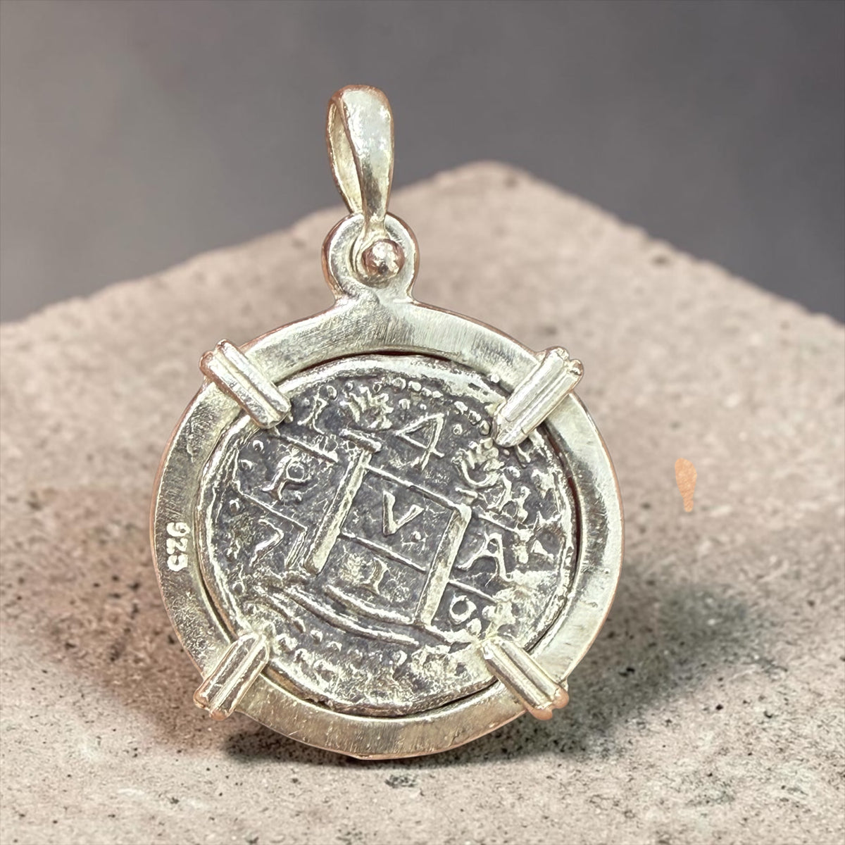 Replica Shipwreck Coin Pendant 925 solid sterling silver quarter size