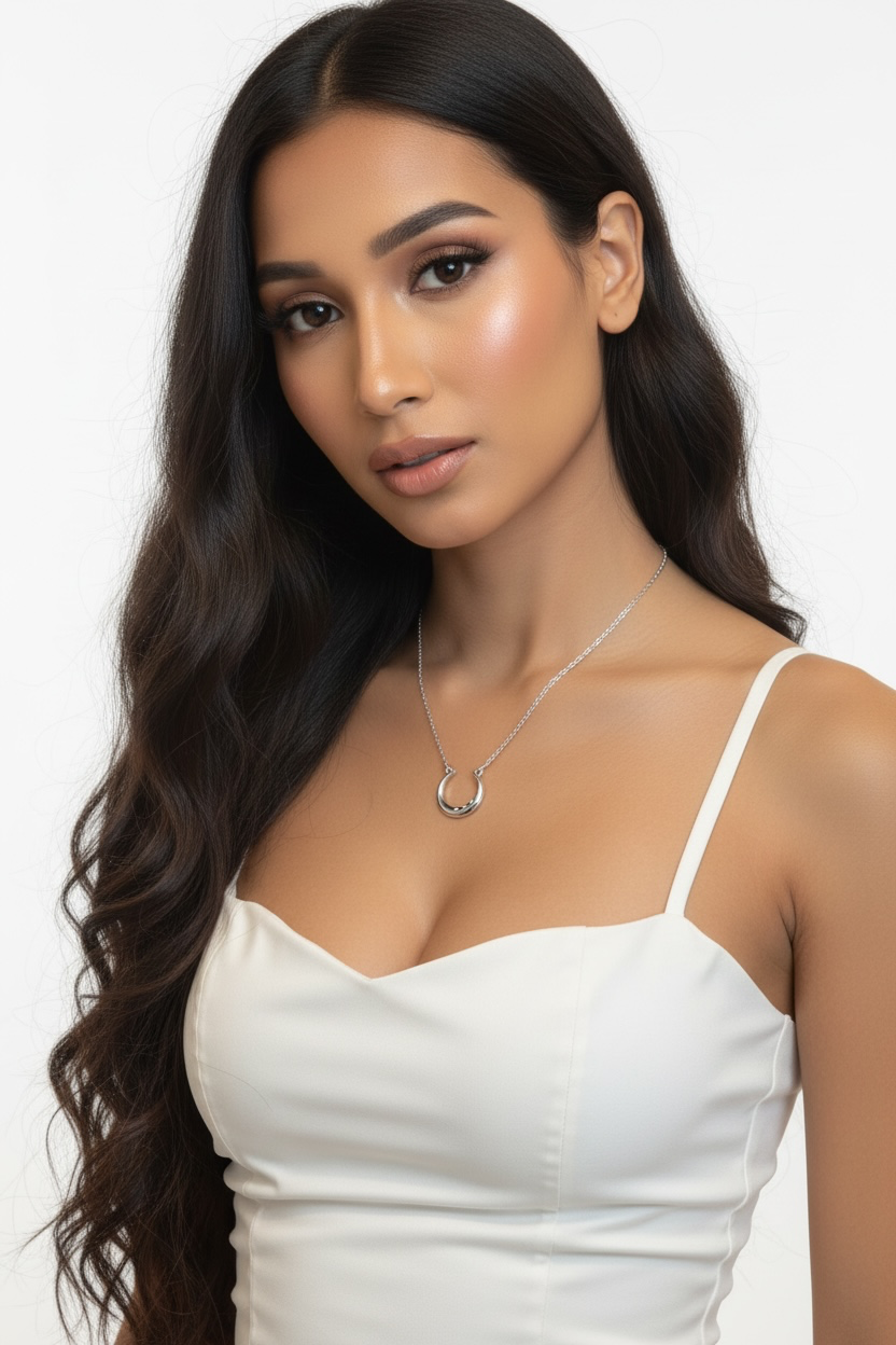 Sterling Silver 0.02cttw Diamond Accent Horseshoe Necklace