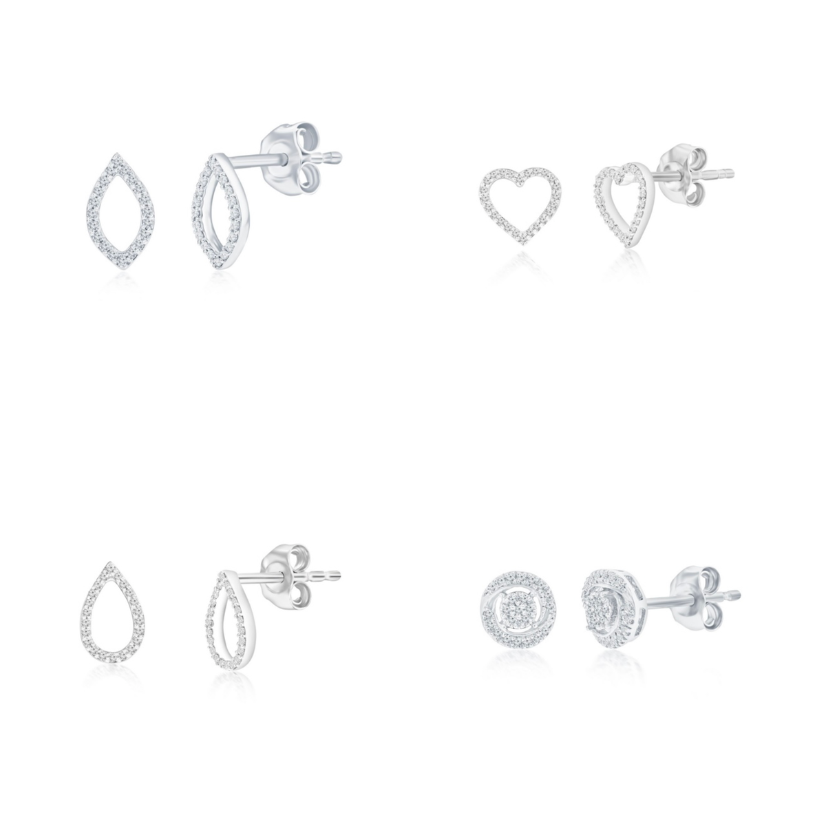 925 sterling silver Natural Diamonds Mini Studs