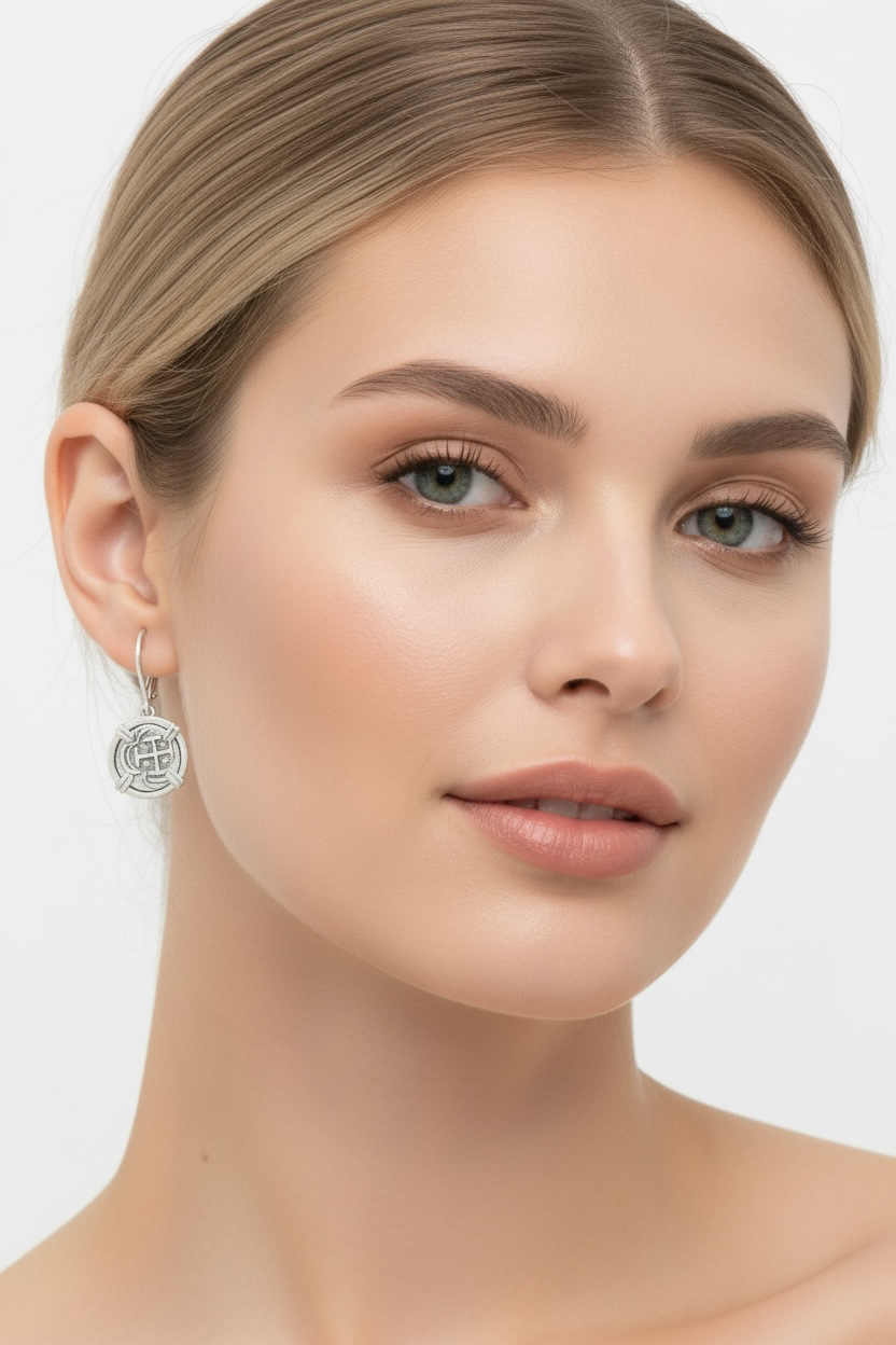 925 sterling silver shipwreck mini coin earrings two tone