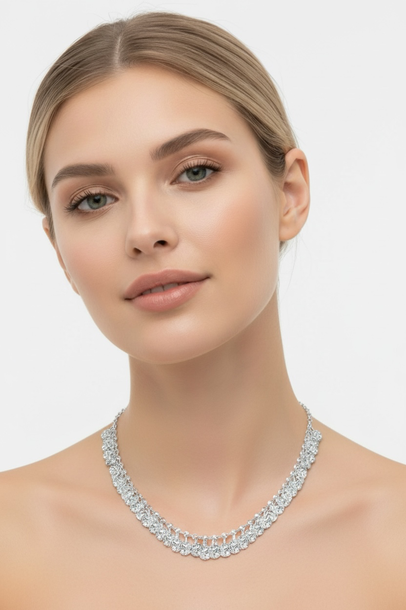 Sterling Silver Diamond-Cut Dangling Discs Necklace