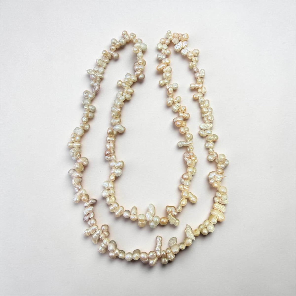32” continuous freshwater pearl  twin necklace