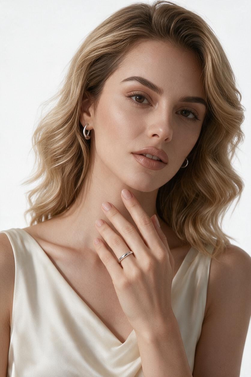 2mm sterling silver band ring unisex