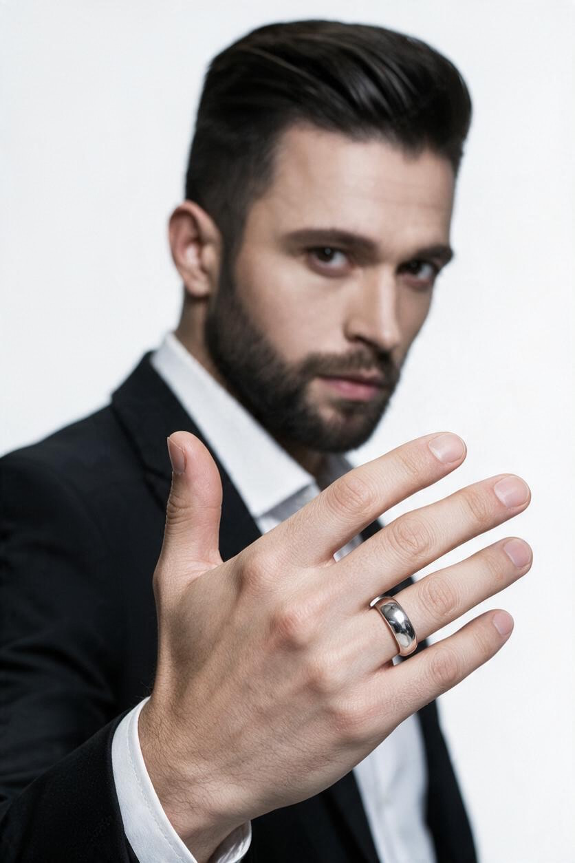 7mm sterling silver band ring unisex bridal men’s jewelry