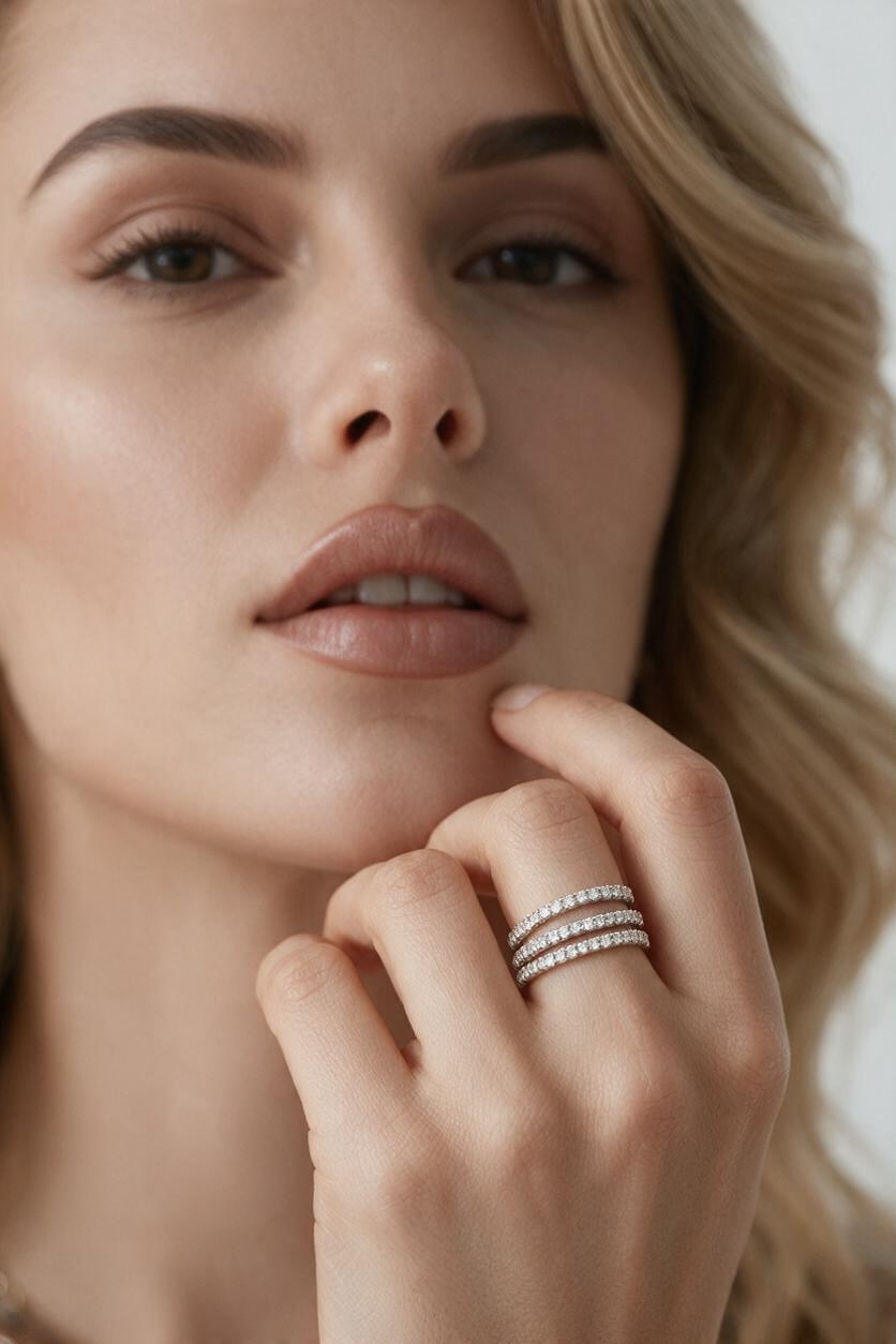 DAIMOND LOOK CRYSTALLINE INFINITY BAND 1.9MM