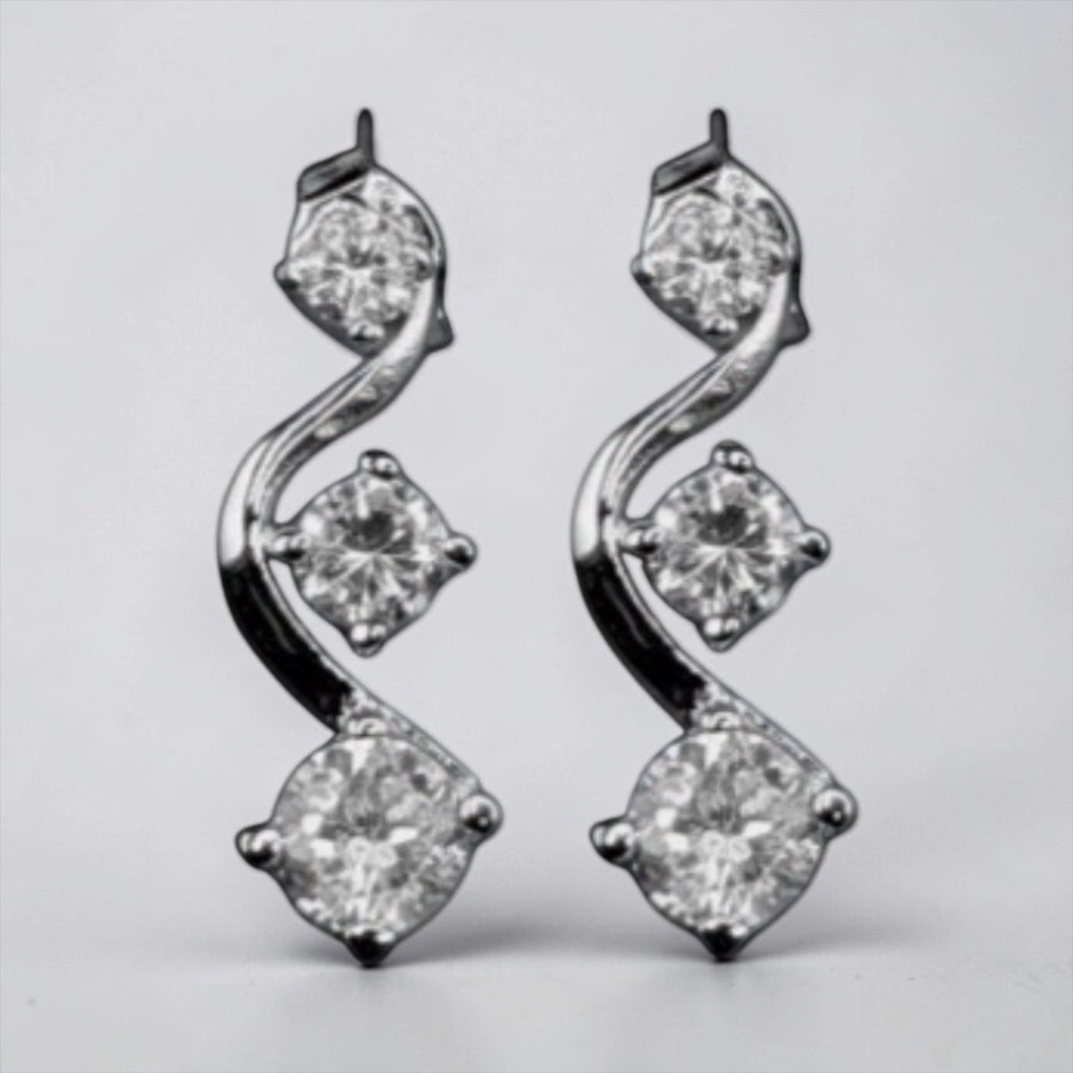 simulant diamond 925 Sterling silver fancy earrings