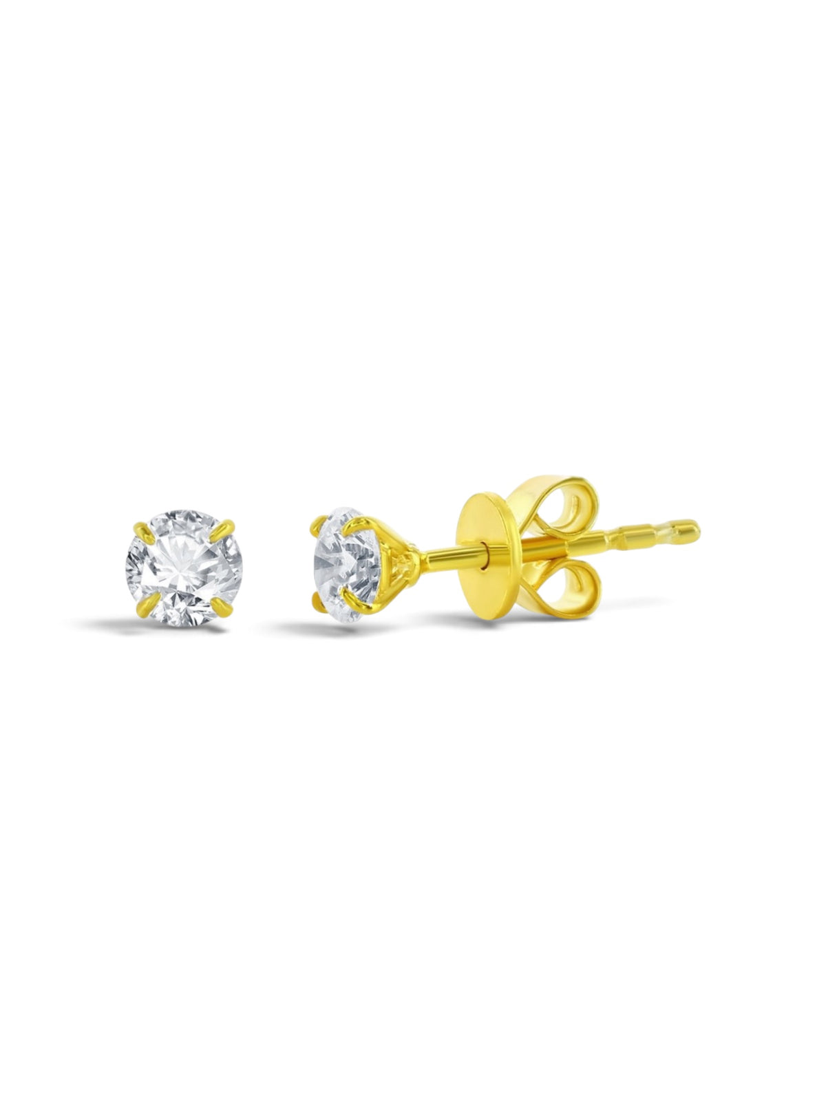 Sterling Silver, 4mm Round Lab-Grown Diamond Studs