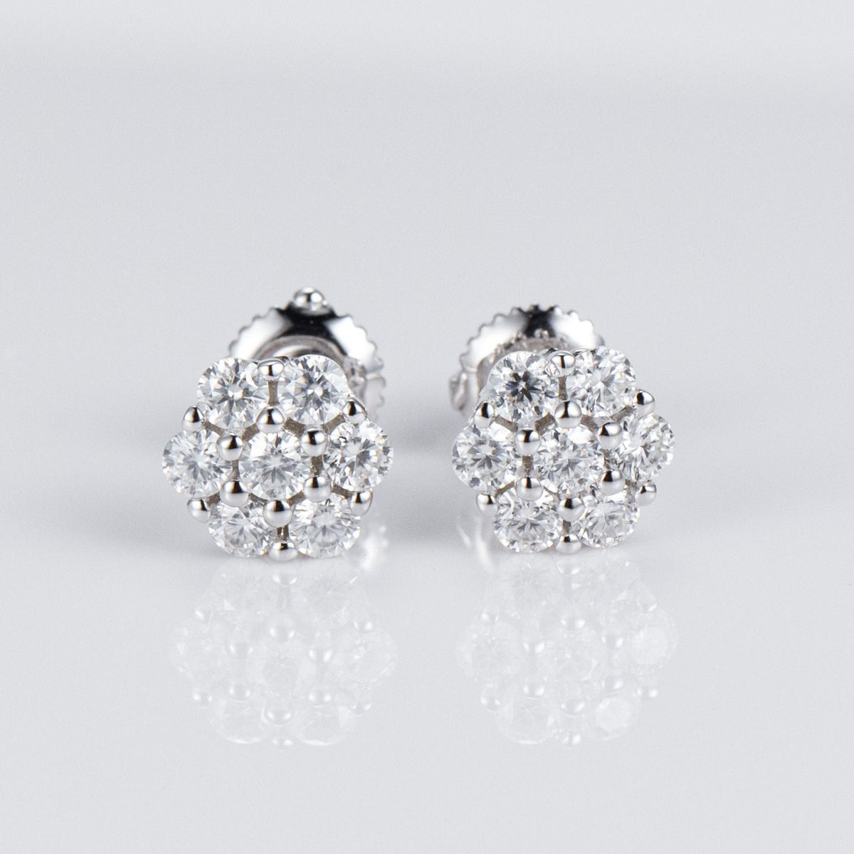 GORGEOUS FLOWER STUDS MOISANNITE